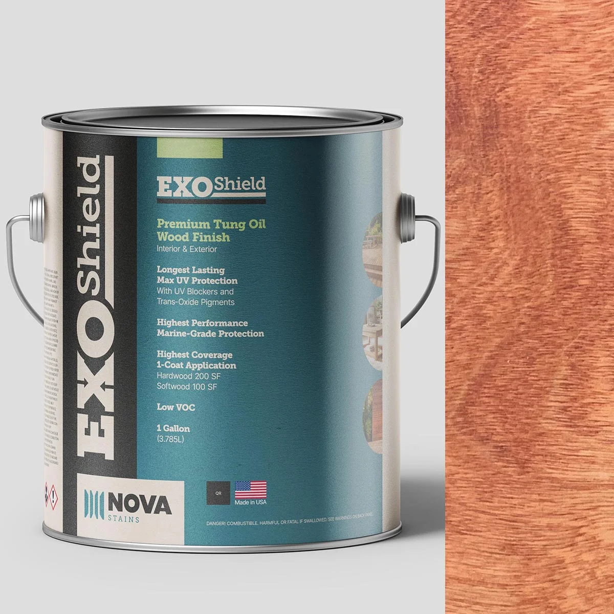 ExoShield Mahogany Wood Stain — 1 Gallon