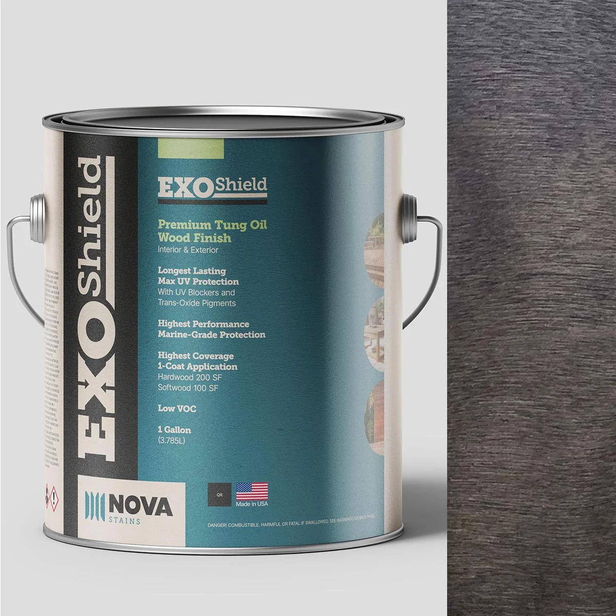ExoShield Black Walnut Wood Stain — 1 Gallon