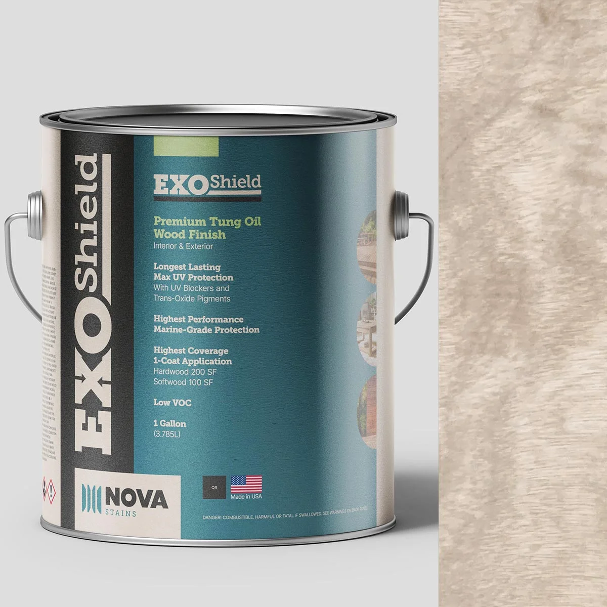 ExoShield Snow White Wood Stain — 1 Gallon