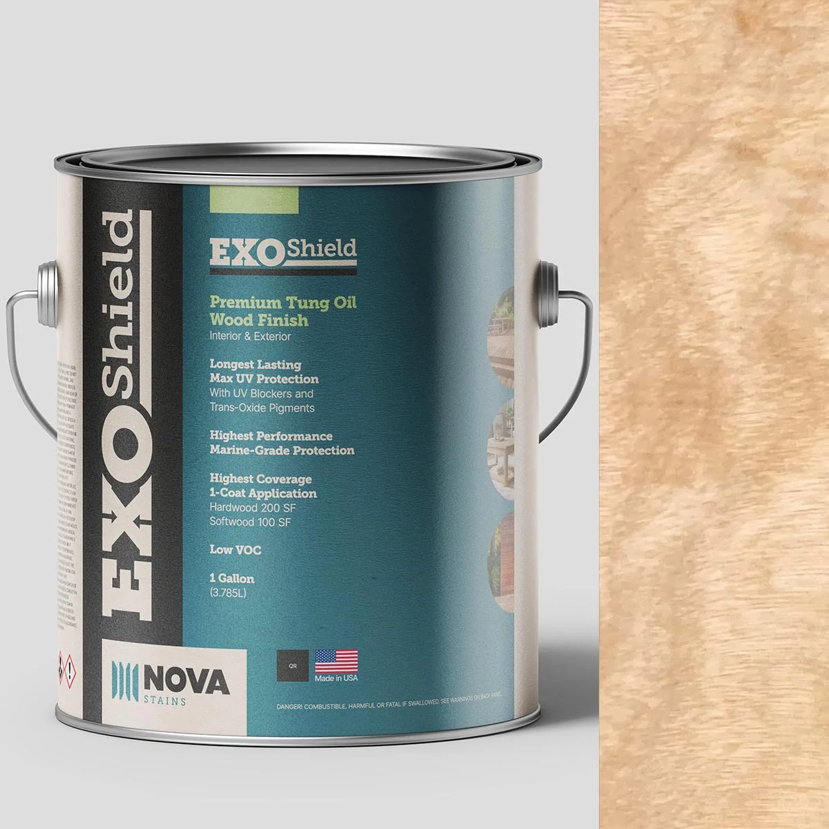 ExoShield Clear Wood Stain — 1 Gallon