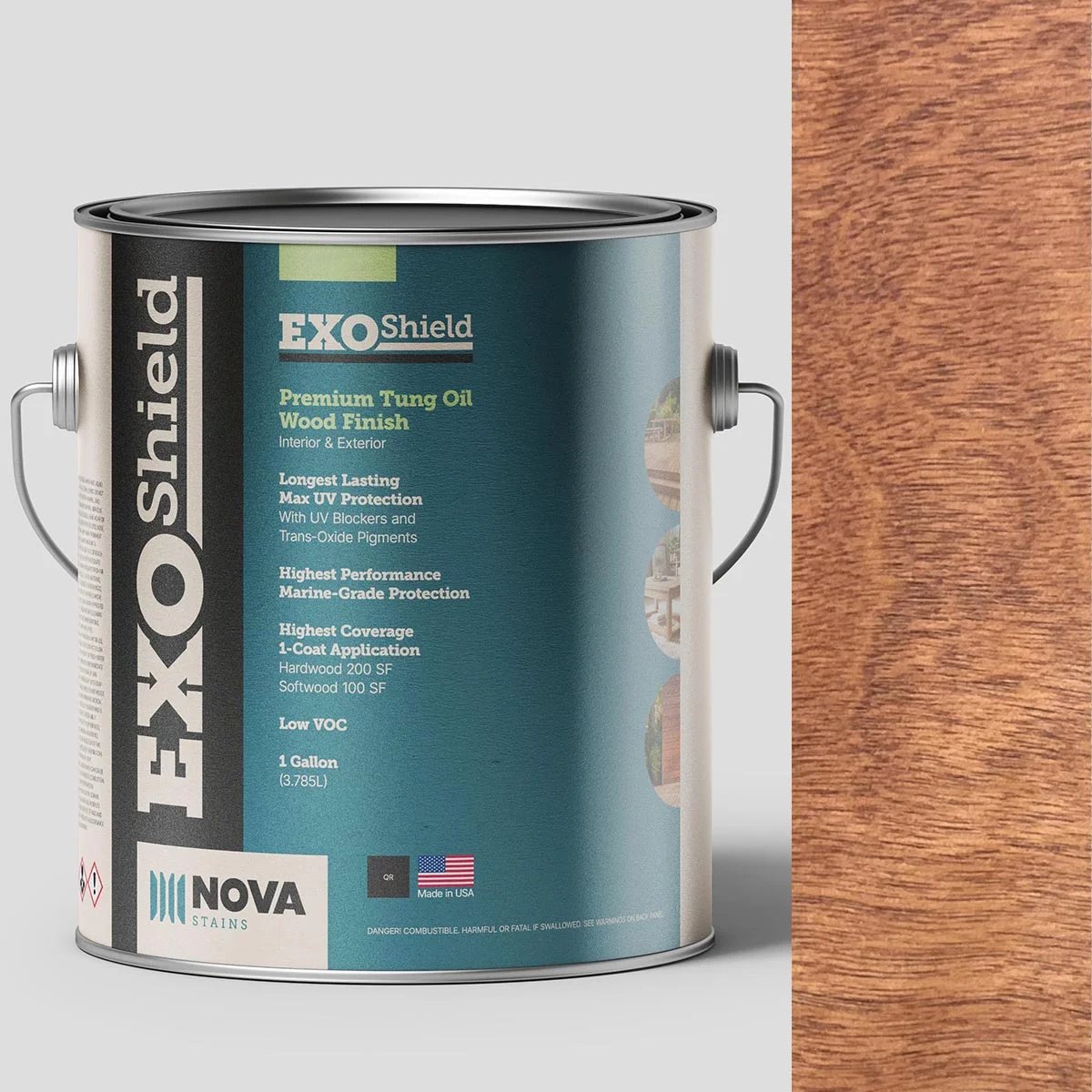 ExoShield Walnut Wood Stain — 1 Gallon
